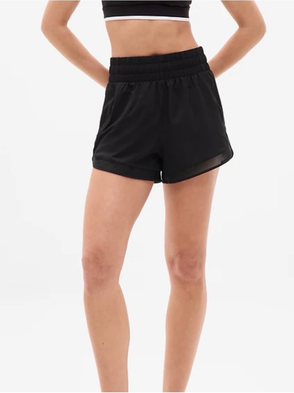 Athleta Black Women's Athletic Shorts with Elastic Waistband